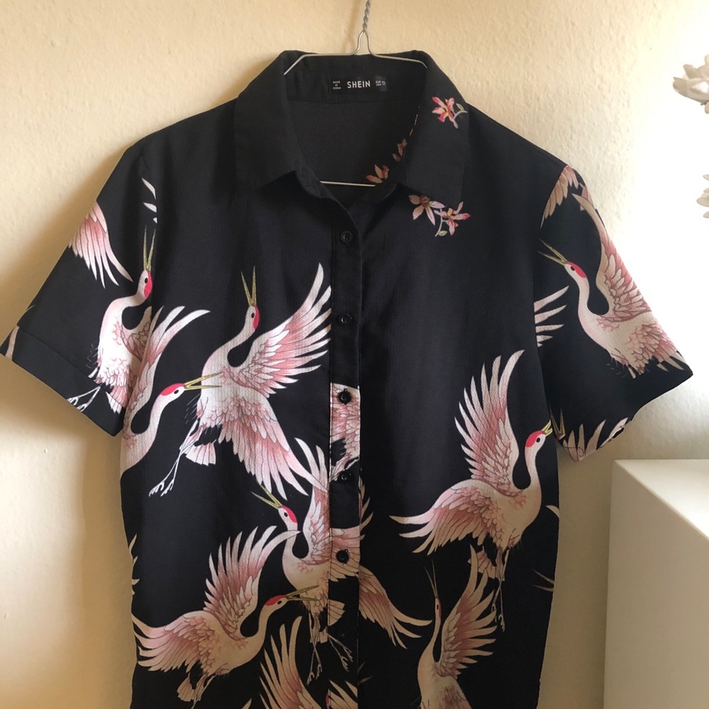 SHEIN Swan button up